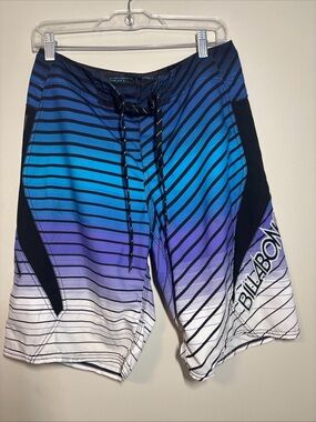 Vintage holy grail Billabong Blue Gradient Stripe Men's Boardshorts 30 waist